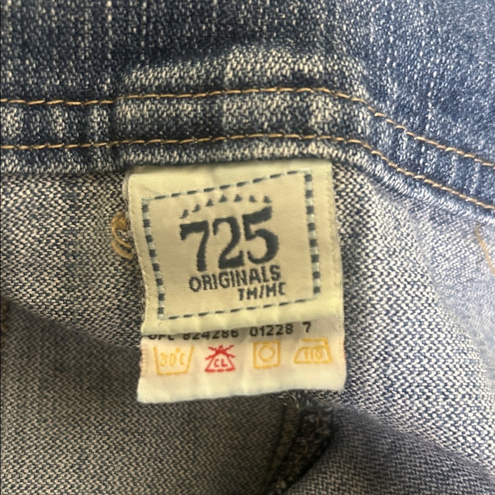 725 Originals Denim Mini Skirt w/ Wide Belt - Released Hem - Size L - Picture 7 of 8